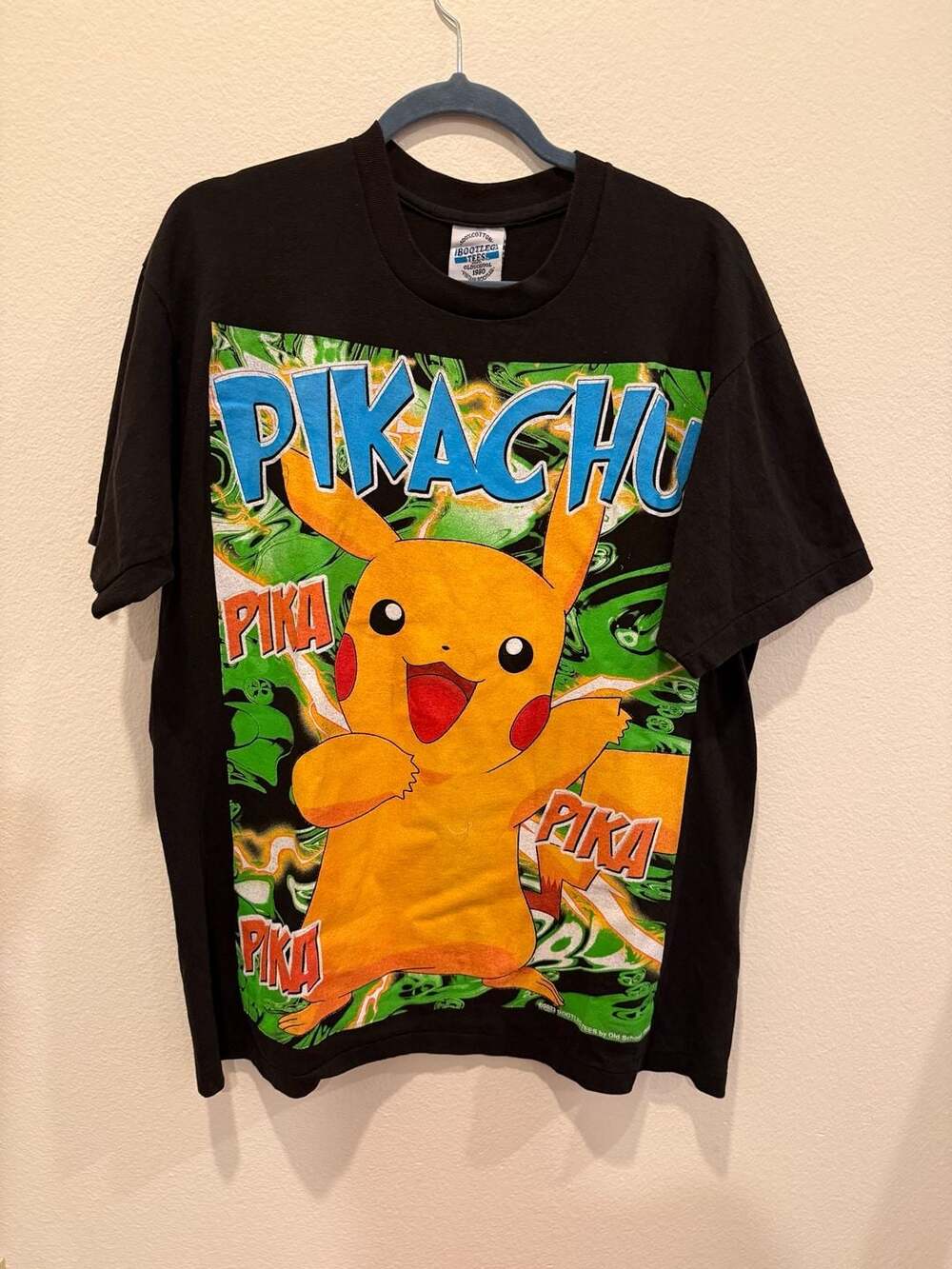Vintage Style Pikachu Pokémon Bootleg Graphic T-Shirt